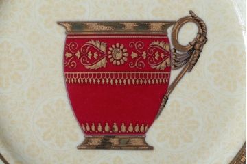 アンティーク雑貨　中古　GUCCI(グッチ)　PORCELLANA　ROMAN(ローマ)　プレート4枚セット(洋食器)