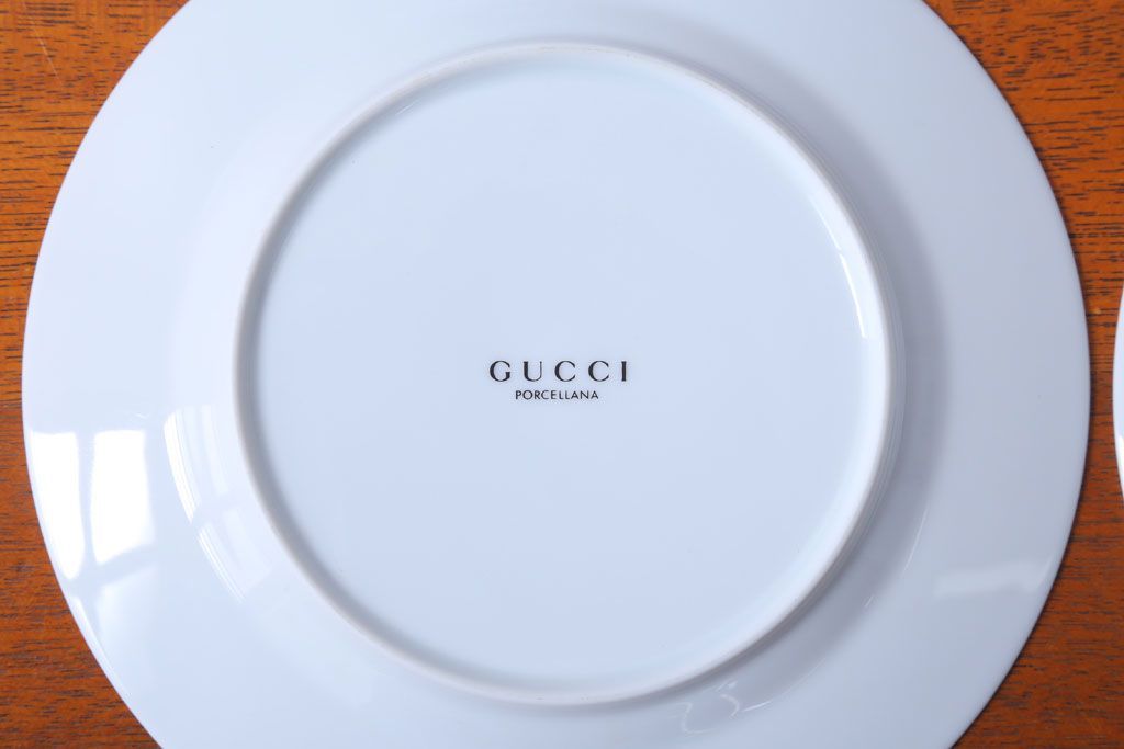 アンティーク雑貨　中古　GUCCI(グッチ)　PORCELLANA　ROMAN(ローマ)　プレート4枚セット(洋食器)