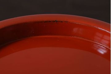アンティーク雑貨　アンティーク　大正〜昭和初期　木製朱塗蒔絵椀4客セット(漆器)