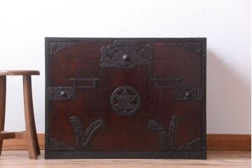 アンティーク家具　古民具・骨董　明治期　佐渡　半櫃(はんがい)　アンティーク船箪笥(舟箪笥、衣装箪笥)