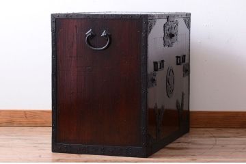 アンティーク家具　古民具・骨董　明治期　佐渡　半櫃(はんがい)　アンティーク船箪笥(舟箪笥、衣装箪笥)