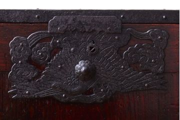 アンティーク家具　古民具・骨董　明治期　佐渡　半櫃(はんがい)　アンティーク船箪笥(舟箪笥、衣装箪笥)