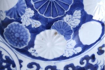 アンティーク　江戸期　古伊万里　菊花　深皿2枚セット