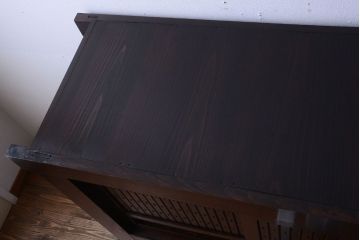 アンティーク家具　古民具・骨董　明治期　重厚な鉄脚付き!六尺水屋箪笥サイドボード(2)