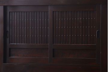 アンティーク家具　古民具・骨董　明治期　重厚な鉄脚付き!六尺水屋箪笥サイドボード(2)