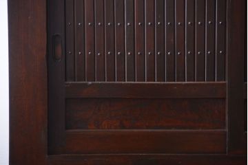 アンティーク家具　古民具・骨董　明治期　重厚な鉄脚付き!六尺水屋箪笥サイドボード(2)