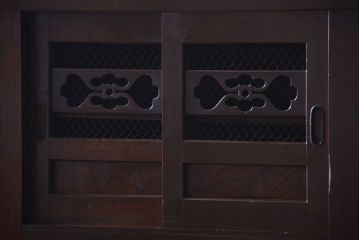 アンティーク家具　古民具・骨董　明治期　重厚な鉄脚付き!六尺水屋箪笥サイドボード(2)