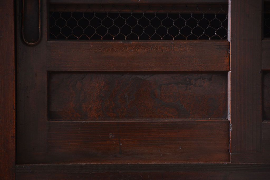 アンティーク家具　古民具・骨董　明治期　重厚な鉄脚付き!六尺水屋箪笥サイドボード(2)