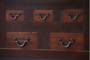 アンティーク家具　古民具・骨董　明治期　重厚な鉄脚付き!六尺水屋箪笥サイドボード(2)