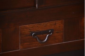 アンティーク家具　古民具・骨董　明治期　重厚な鉄脚付き!六尺水屋箪笥サイドボード(2)