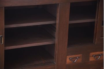 アンティーク家具　古民具・骨董　明治期　重厚な鉄脚付き!六尺水屋箪笥サイドボード(2)