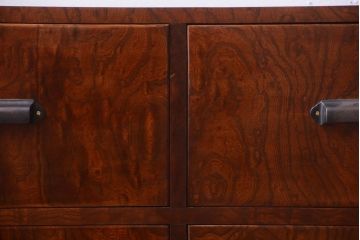 アンティーク家具　和製アンティーク　前面欅玉杢材!半箪笥(衣装箪笥ローボード)(1)