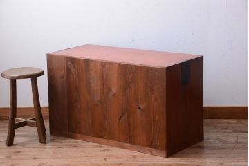 アンティーク家具　和製アンティーク　前面欅玉杢材!半箪笥(衣装箪笥ローボード)(2)