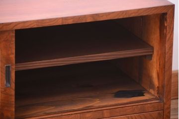 アンティーク家具　和製アンティーク　前面欅玉杢材!時代箪笥ローボード