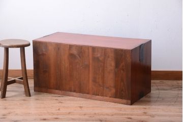 アンティーク家具　和製アンティーク　前面欅玉杢材!時代箪笥ローボード