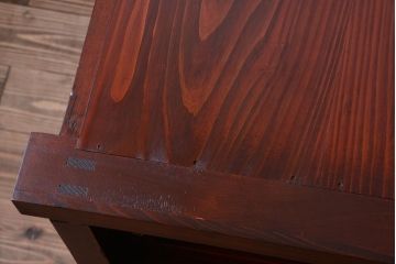 アンティーク家具　和製アンティーク　脚付き!モールガラス引き戸のサイドボード(収納棚)