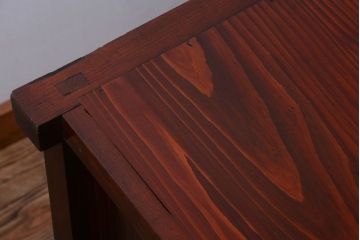 アンティーク家具　和製アンティーク　脚付き!モールガラス引き戸のサイドボード(収納棚)