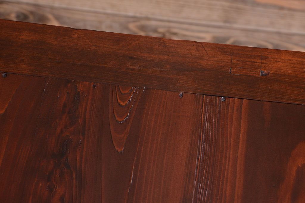 アンティーク家具　和製アンティーク　モールガラス引き戸のサイドボード(収納棚)