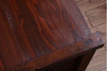 アンティーク家具　和製アンティーク　モールガラス引き戸のサイドボード(収納棚)