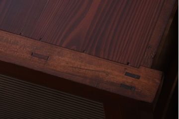 アンティーク家具　和製アンティーク　モールガラス引き戸のサイドボード(収納棚)