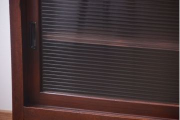 アンティーク家具　和製アンティーク　モールガラス引き戸のサイドボード(収納棚)