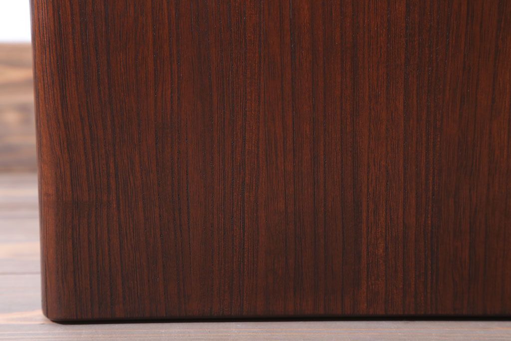 アンティーク雑貨　古民具・骨董　古い桐材・銅おとしの上品なアンティーク角火鉢(1)