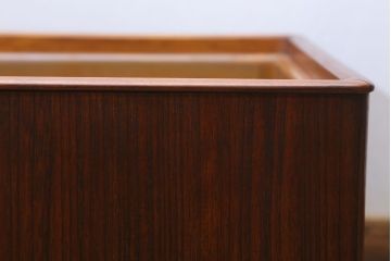 アンティーク雑貨　古民具・骨董　古い桐材・銅おとしの上品なアンティーク角火鉢(2)