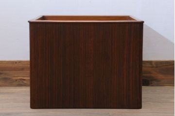 アンティーク雑貨　古民具・骨董　古い桐材・銅おとしの上品なアンティーク角火鉢(2)