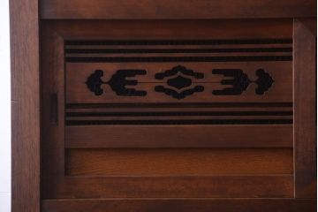 アンティーク家具　和製アンティーク　透かし彫り!古い関西四尺水屋箪笥