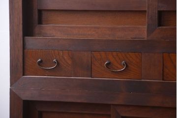 アンティーク家具　和製アンティーク　透かし彫り!古い関西四尺水屋箪笥