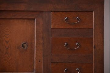 アンティーク家具　和製アンティーク　透かし彫り!古い関西四尺水屋箪笥