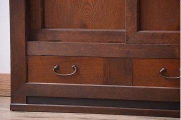 アンティーク家具　和製アンティーク　透かし彫り!古い関西四尺水屋箪笥