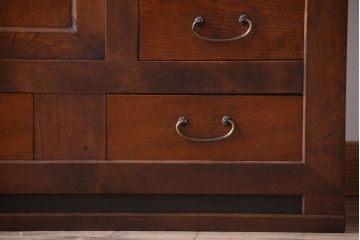 アンティーク家具　和製アンティーク　透かし彫り!古い関西四尺水屋箪笥