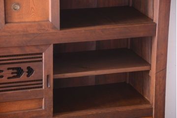 アンティーク家具　和製アンティーク　透かし彫り!古い関西四尺水屋箪笥