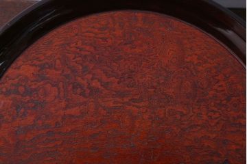 アンティーク雑貨　古民具・骨董　欅材の上品な高台付き盆(丸高盆)