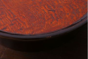 アンティーク雑貨　古民具・骨董　欅材の上品な高台付き盆(丸高盆)