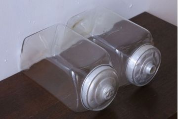 アンティーク雑貨　昭和レトロ　古い駄菓子屋のガラス瓶(ビン)2個セット(3)