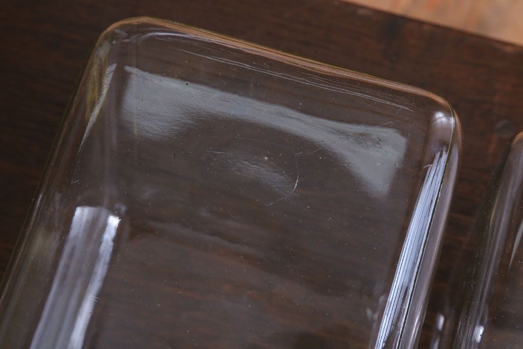 アンティーク雑貨　昭和レトロ　古い駄菓子屋のガラス瓶(ビン)2個セット(3)