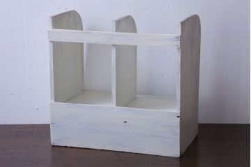 アンティーク家具　アンティークペイント　引き出し付き!小さな古い木の本立て