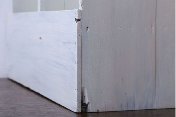 アンティーク家具　アンティークペイント　引き出し付き!小さな古い木の本立て