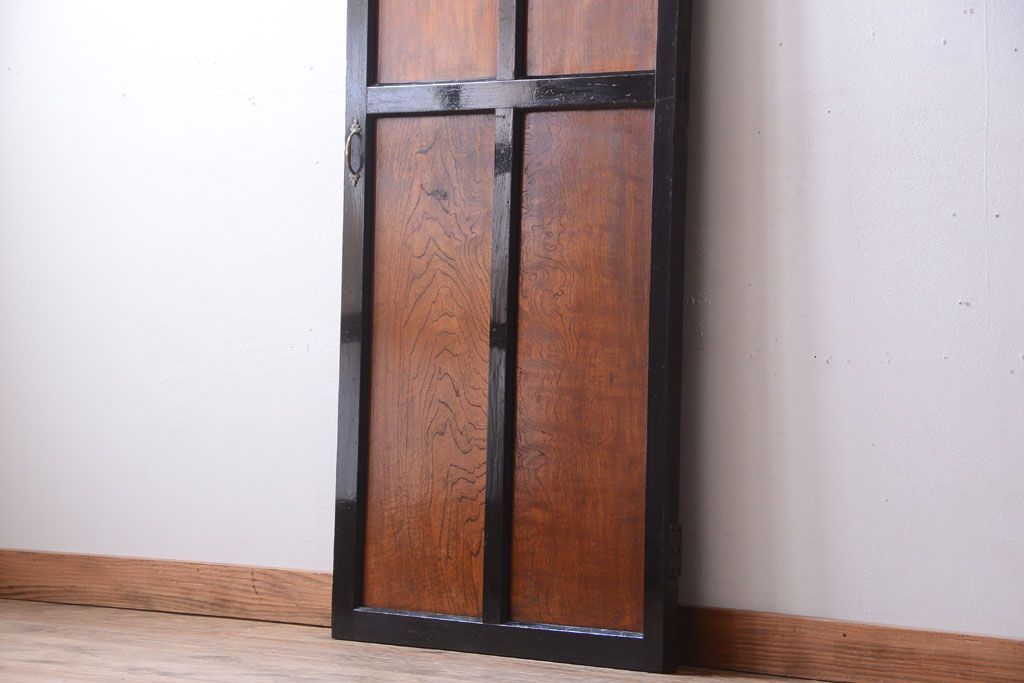 和製アンティーク　鏡板欅材!古い木のドア(扉)