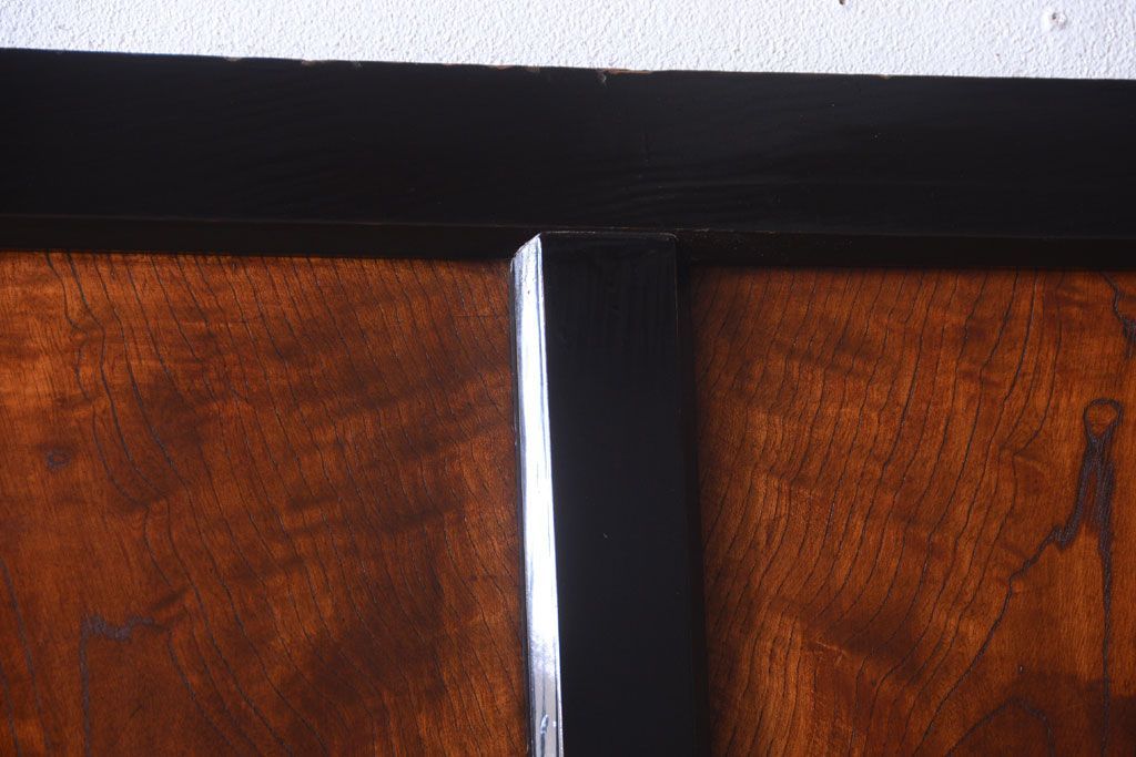 和製アンティーク　鏡板欅材!古い木のドア(扉)