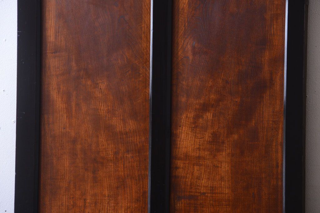 和製アンティーク　鏡板欅材!古い木のドア(扉)
