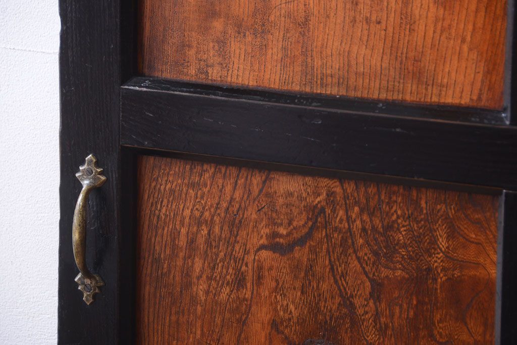 和製アンティーク　鏡板欅材!古い木のドア(扉)