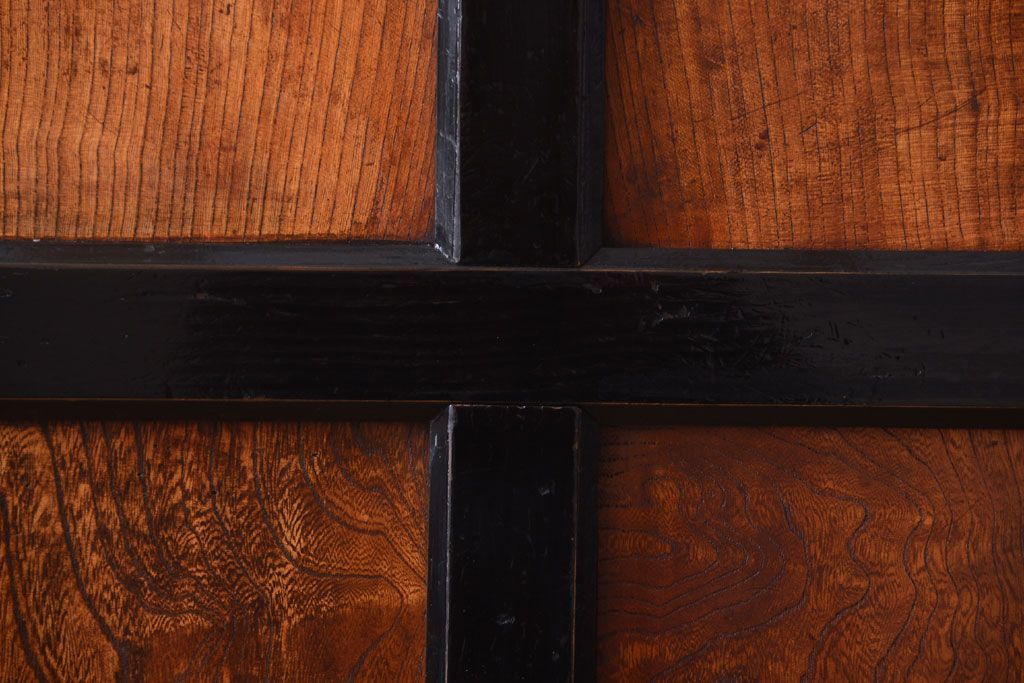 和製アンティーク　鏡板欅材!古い木のドア(扉)