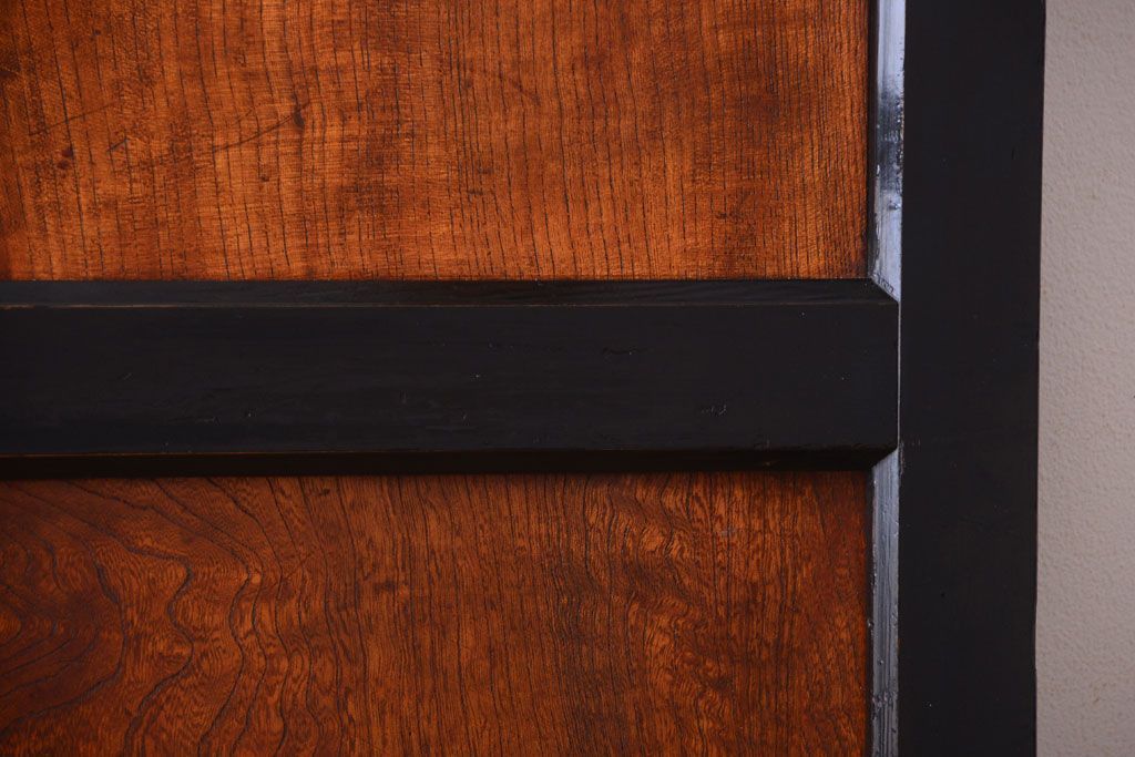 和製アンティーク　鏡板欅材!古い木のドア(扉)