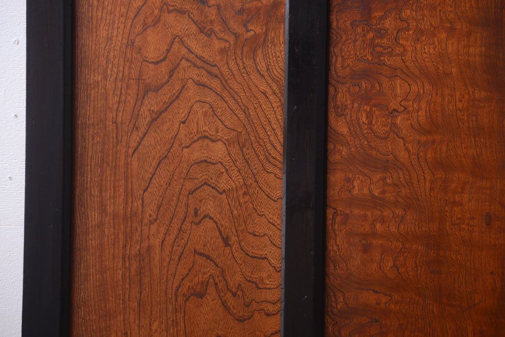 和製アンティーク　鏡板欅材!古い木のドア(扉)