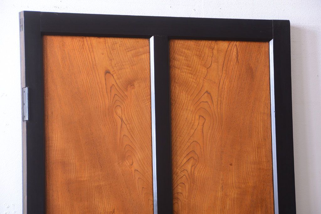 和製アンティーク　鏡板欅材!古い木のドア(扉)