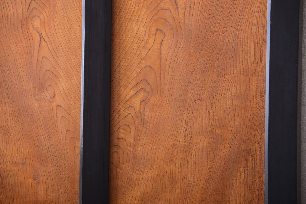 和製アンティーク　鏡板欅材!古い木のドア(扉)