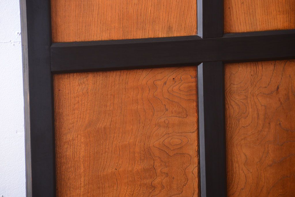 和製アンティーク　鏡板欅材!古い木のドア(扉)